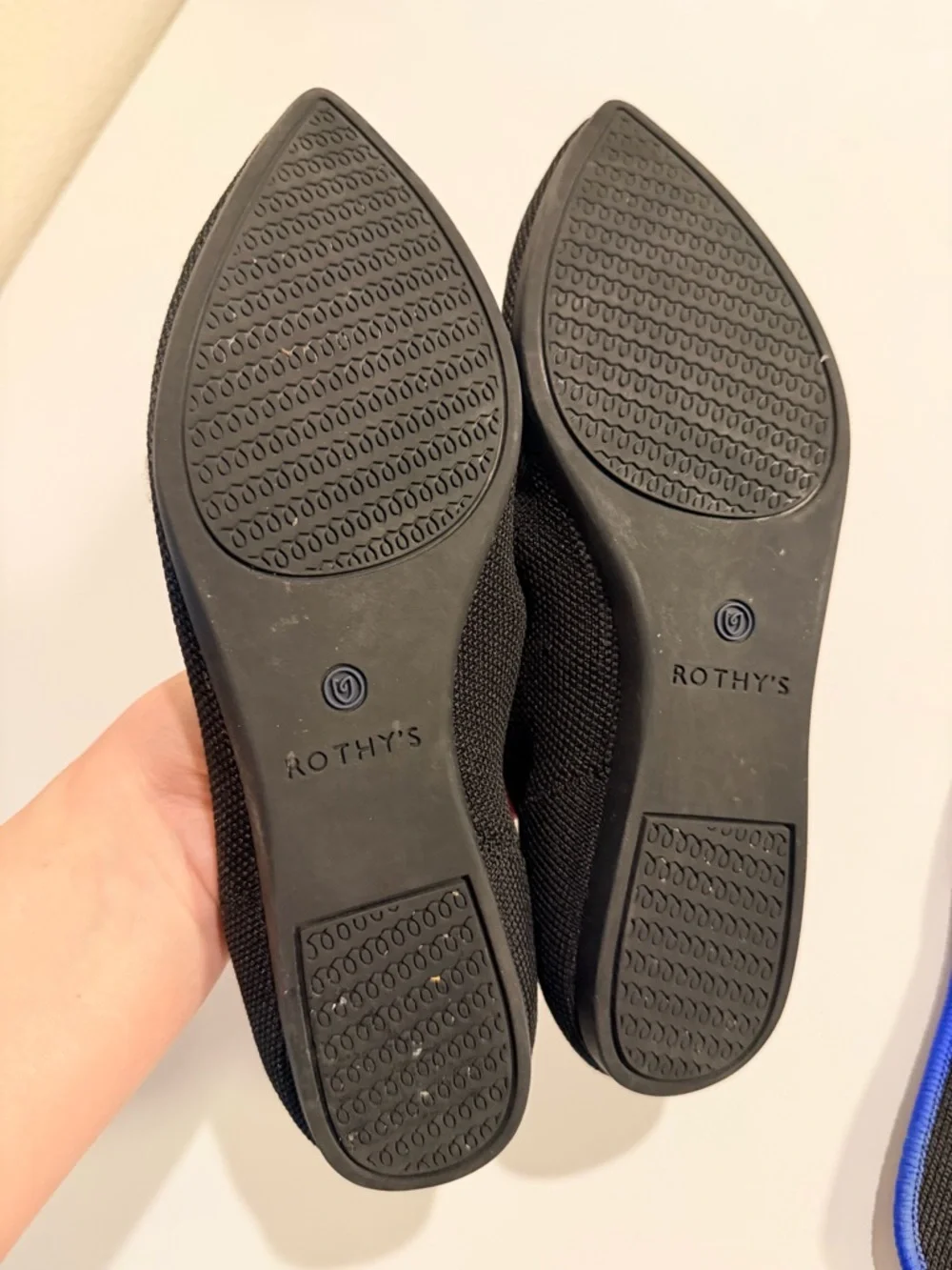Authentic Rothy's The Point Flats Pointed Toe Flat Shoes black Women's Sz 6.5US - Picture 7 of 12